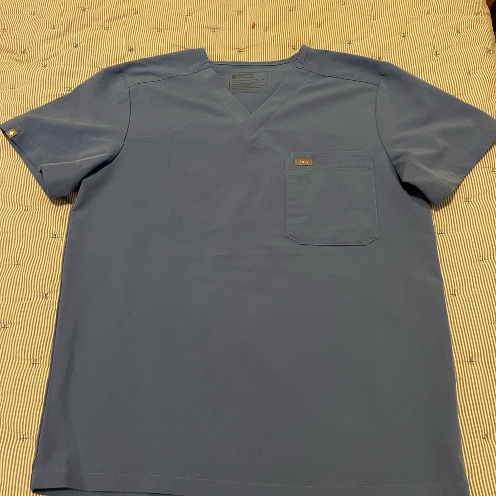 Figs Men's Short Sleeve Blue Tee